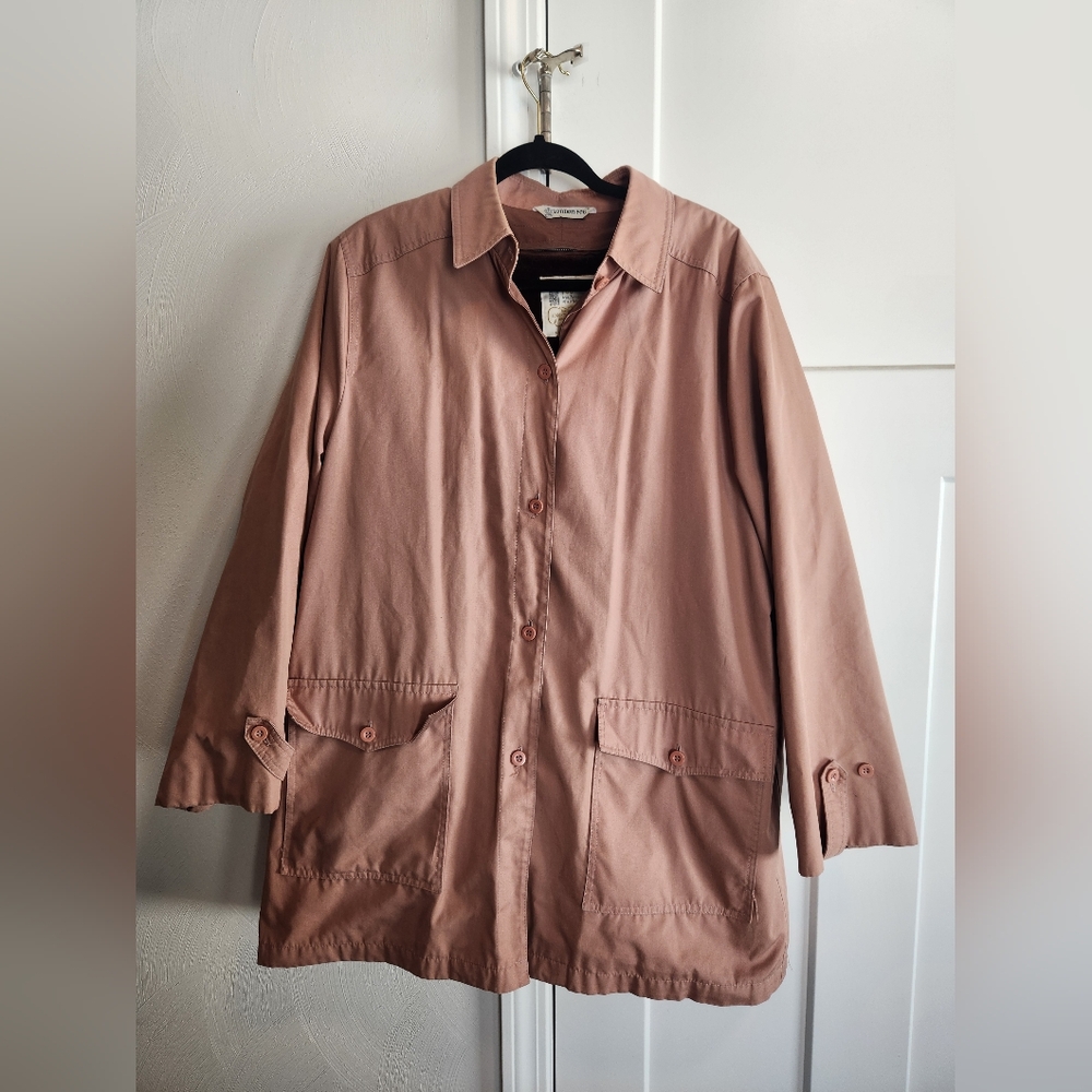 Vintage London Fog Pink Lined Raincoat Jacket Size XXL Women's